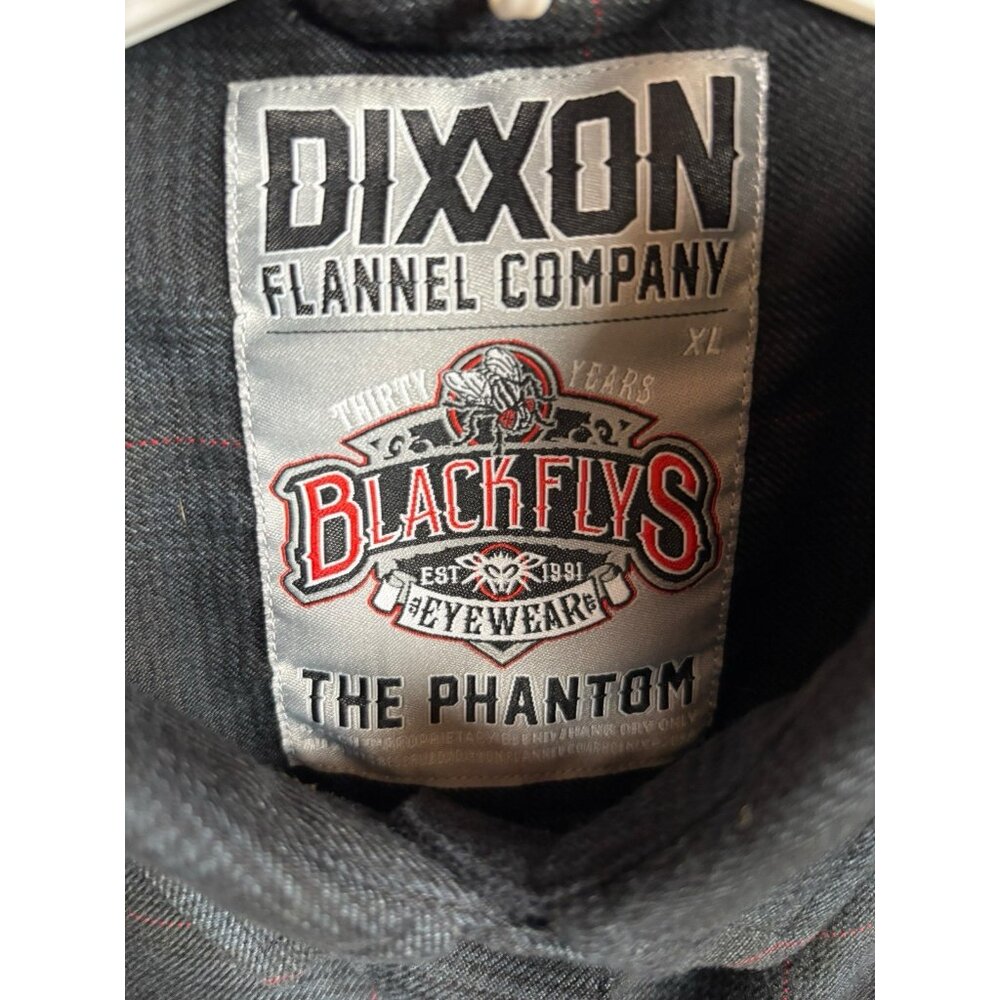 Dixxon Flannel Shirt Womens XL The Phantom Black Flys Plaid Charcoal Cabincore - Picture 9 of 9